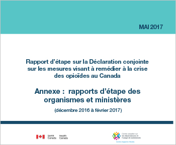 Rapport d’étape sur la Déclaration conjointe sur les mesures visant à remédier à la crise des opioïdes au Canada : annexe (mai 2017)