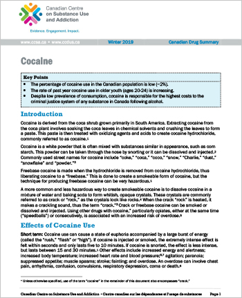 Cocaine (Canadian Drug Summary)