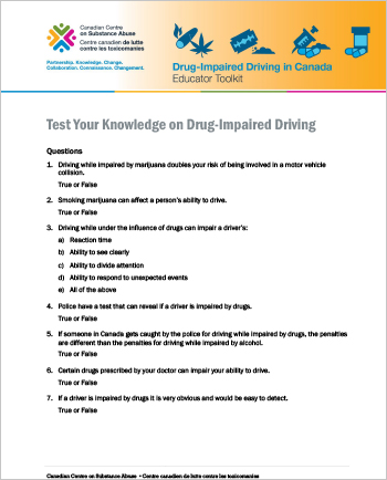 Test Your Knowledge on Drug-Impaired Driving