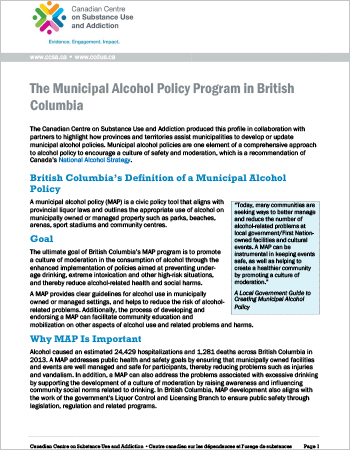 The Municipal Alcohol Policy Program in British Columbia