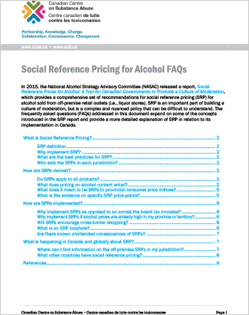 Social Reference Pricing for Alcohol FAQs