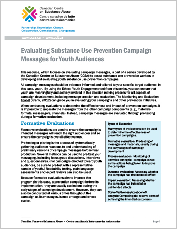 Evaluating Substance Use Prevention Campaign Messages for Youth Audiences