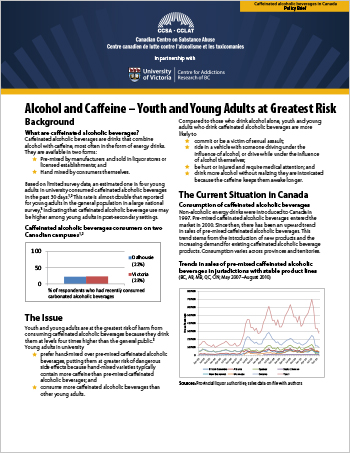 Alcohol and Caffeine – Youth and Young Adults at Greatest Risk