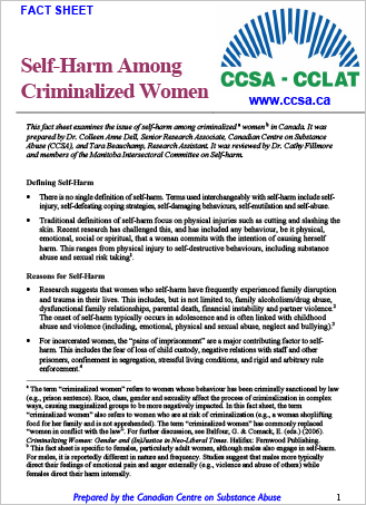 Self-Harm Among Criminalized Women