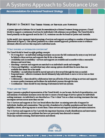 Report in Short: TheTiered Model of Services and Supports