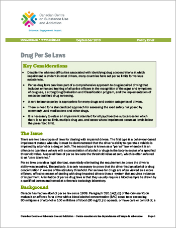 Drug Per Se Laws [Policy Brief]