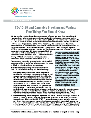 COVID-19 and Cannabis Smoking and Vaping: Four Things You Should Know [report]