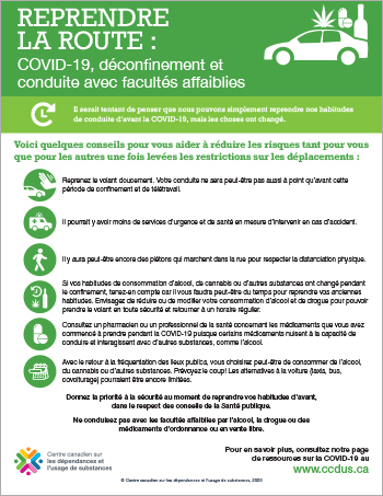 Reprendre la route : COVID-19, déconfinement et conduite avec facultés affaiblies [infographie]