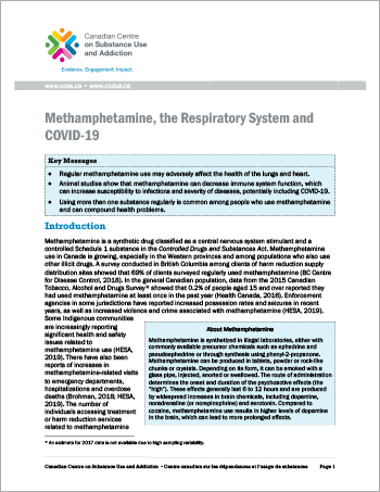 Methamphetamine, the Respiratory System and COVID-19 [report]