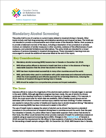  Mandatory Alcohol Screening [Policy Brief]