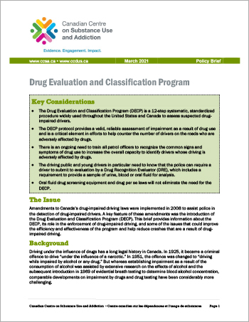 Drug Evaluation and Classification Program [Policy Brief]