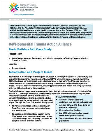 Developmental Trauma Action Alliance: Brain Builders Lab Case Study