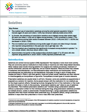 Sedatives (Canadian Drug Summary)