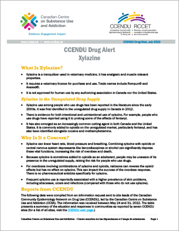 Xylazine (CCENDU Drug Alert)