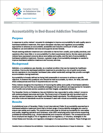 Accountability in Bed-Based Addiction Treatment
