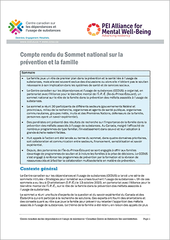 Compte rendu du Sommet national sur la prévention et la famille