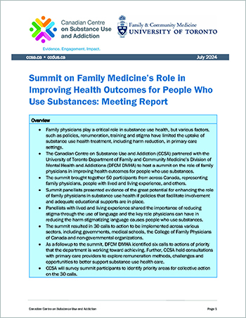 Summit on Family Medicine’s Role in Improving Health Outcomes for People Who Use Substances: Meeting Report