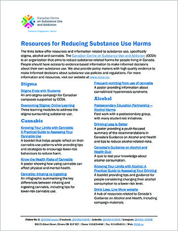 Resources for Reducing Substance Use Harms