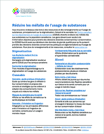 Réduire les méfaits de l’usage de substances