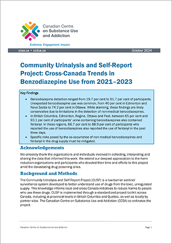 Community Urinalysis and Self-Report Project: Trends in Benzodiazepine Use 2021–2023