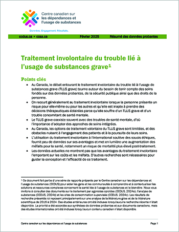 Traitement involontaire Couverture du dossier de preuves