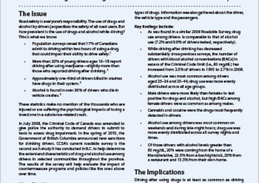 Alcohol and Drug Use Among Drivers: British Columbia Roadside Survey 2010 (Report in Short)