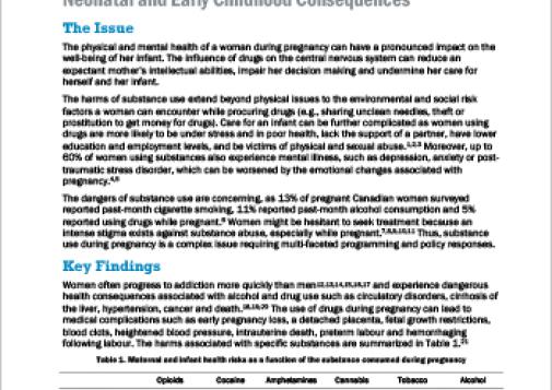 Licit and Illicit Drug Use during Pregnancy: Maternal, Neonatal and Early Childhood Consequences (Report in Short)