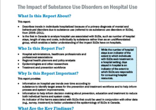 The Impact of Substance Use Disorders on Hospital Use (Report in Short)