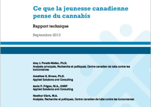 Ce que la jeunesse canadienne pense du cannabis : Rapport technique