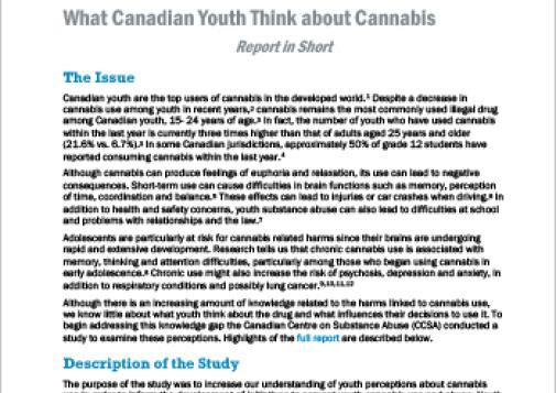 What Canadian Youth Think about Cannabis (Report in Short)