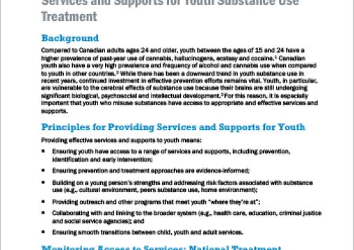 Services and Supports for Youth Substance Use Treatment (Topic Summary)