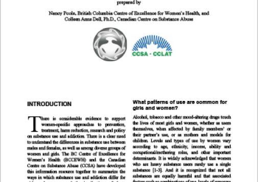 Girls, Women and Substance Use