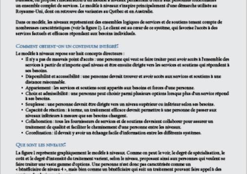 Le rapport en bref : Le modèle de services et de soutiens à niveaux