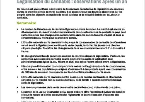 Légalisation du cannabis : observations après un an