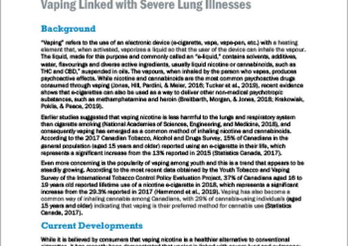Vaping Linked with Severe Lung Illnesses