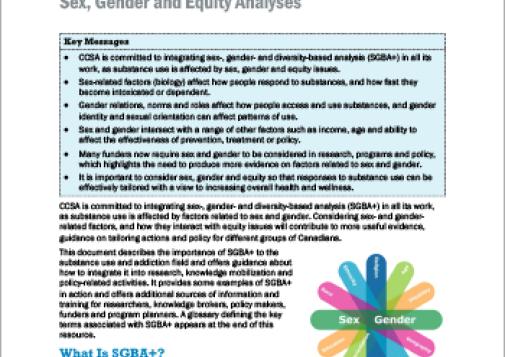 Sex, Gender and Equity Analyses [Report]