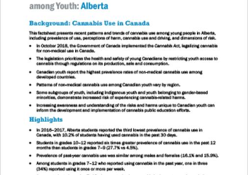Provincial Patterns and Trends in Cannabis Use among Youth: Alberta