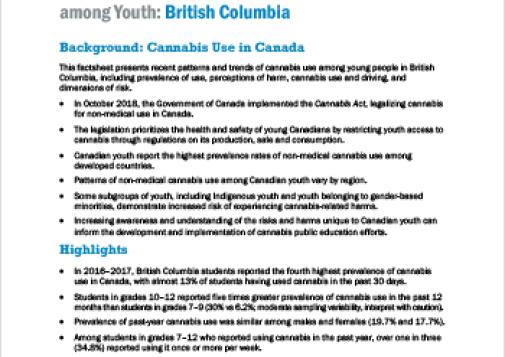 Provincial Patterns and Trends in Cannabis Use among Youth: British Columbia