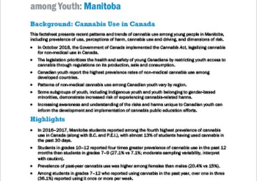 Provincial Patterns and Trends in Cannabis Use among Youth: Manitoba