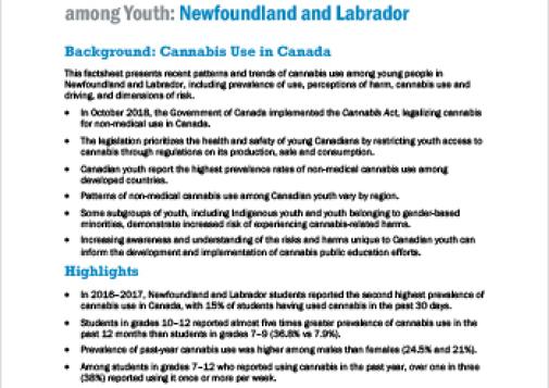 Provincial Patterns and Trends in Cannabis Use among Youth: Newfoundland and Labrador