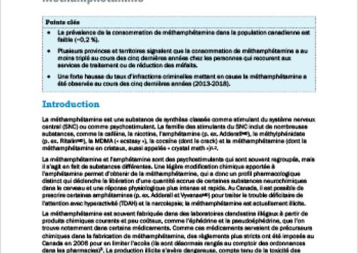 Méthamphétamine (Sommaire canadien sur la drogue)