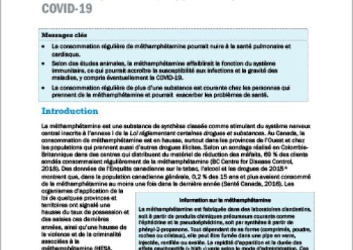 La méthamphétamine, l’appareil respiratoire et la COVID-19 [rapport]
