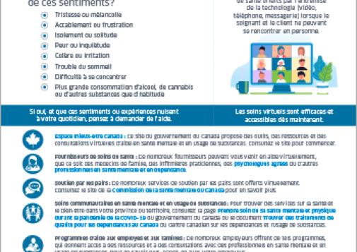 Des soins virtuels en santé mentale et en usage de substances pendant la COVID-19 [infographie]