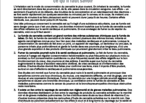 Les effets du cannabis fumé : ce qu’il faut savoir [rapport en bref]