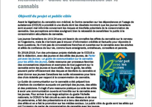 Retombées – Guide de communication sur le cannabis
