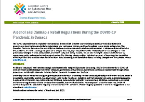 Alcohol and Cannabis Retail Regulations During the COVID-19 Pandemic in Canada