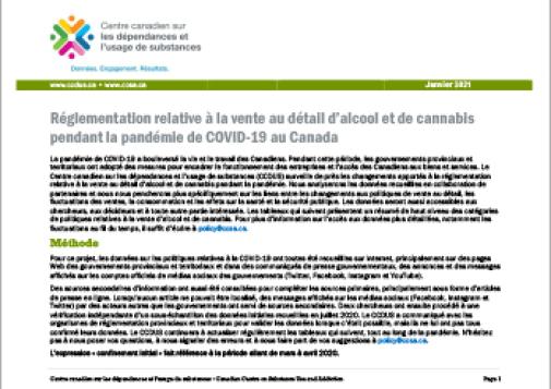 Réglementation relative à la vente au détail d’alcool et de cannabis pendant la pandémie de COVID-19
