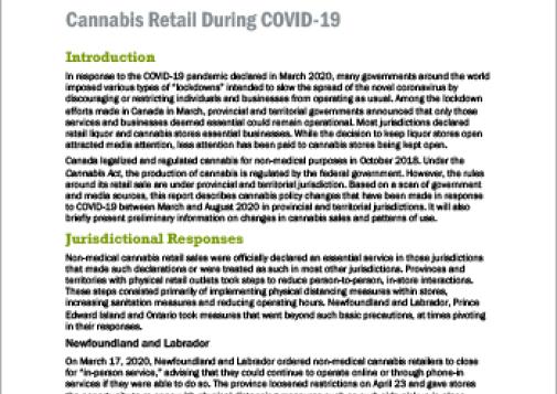 Cannabis Retail During COVID-19 [Policy Brief]