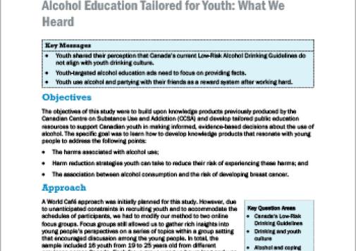 Alcohol Education Tailored for Youth: What We Heard [report]