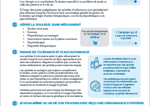 Les opioïdes et la gestion de la douleur [affiche]
